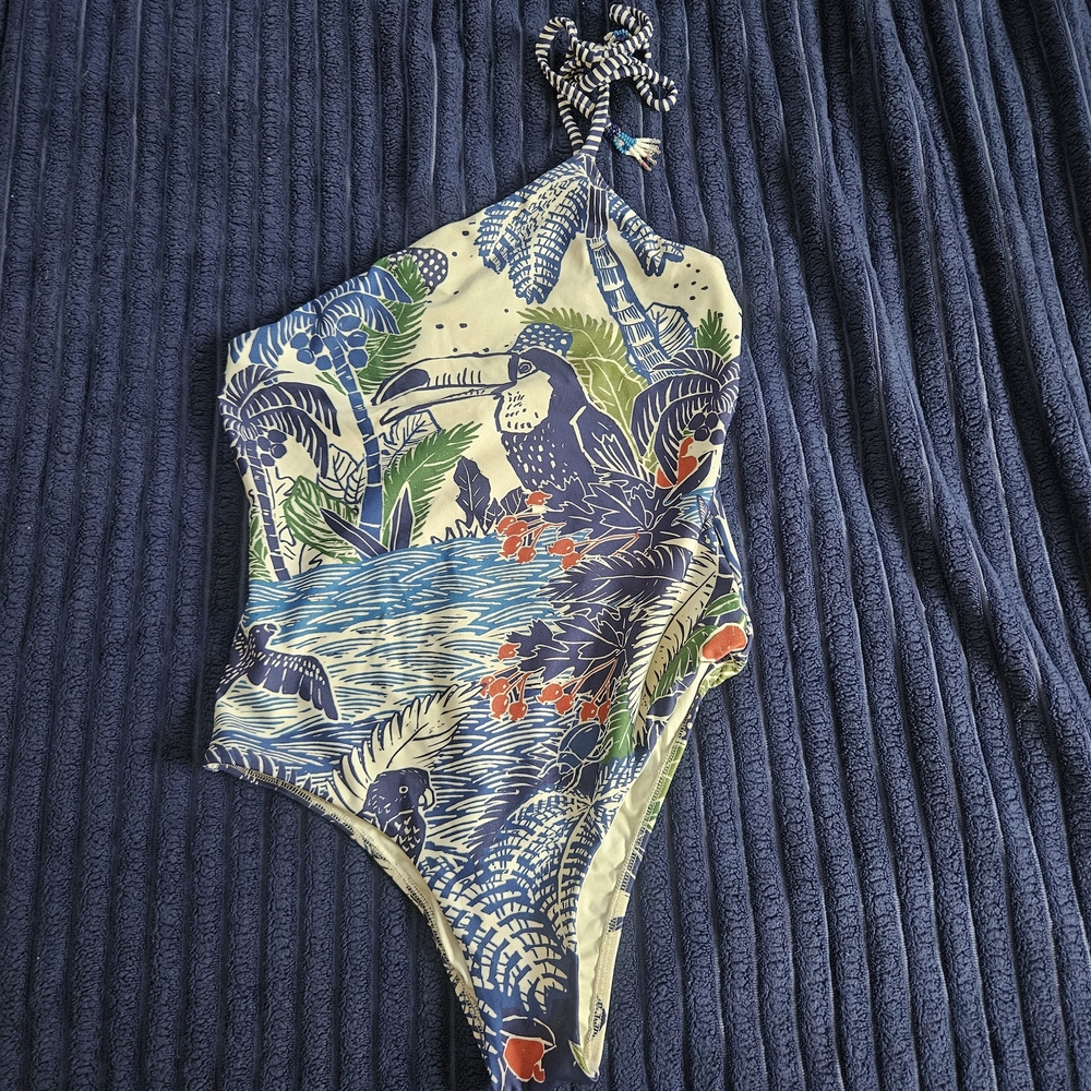 FARM Rio One Shoulder Tropical Print One Piece - Picture 5 of 6